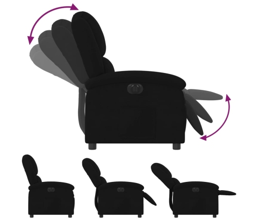 Sillón reclinable eléctrico de terciopelo negro