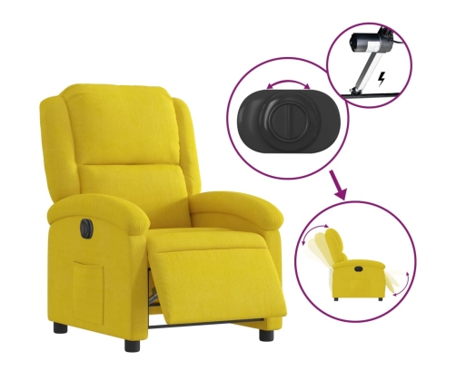 Sillón reclinable eléctrico de terciopelo amarillo