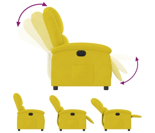 Sillón reclinable eléctrico de terciopelo amarillo