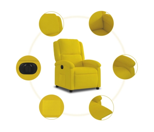 Sillón reclinable eléctrico de terciopelo amarillo