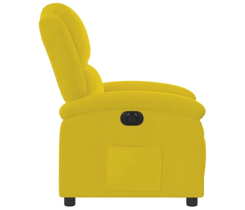 Sillón reclinable eléctrico de terciopelo amarillo