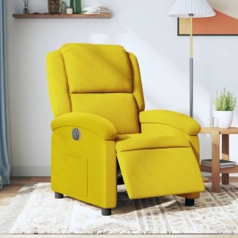 Sillón reclinable eléctrico de terciopelo amarillo