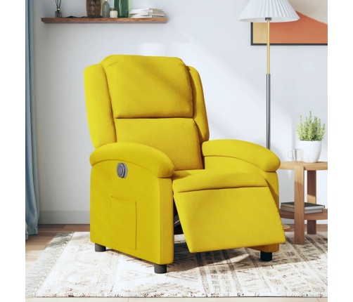 Sillón reclinable eléctrico de terciopelo amarillo