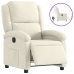 Sillón reclinable eléctrico de terciopelo blanco crema