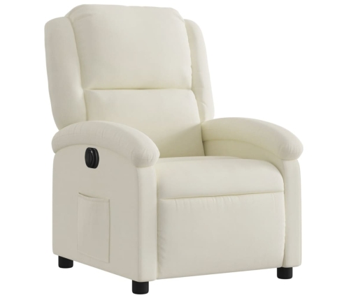 Sillón reclinable eléctrico de terciopelo blanco crema