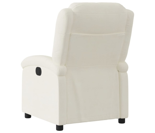 Sillón reclinable eléctrico de terciopelo blanco crema