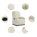 Sillón reclinable eléctrico de terciopelo blanco crema