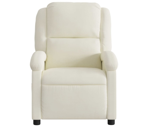 Sillón reclinable eléctrico de terciopelo blanco crema