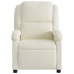 Sillón reclinable eléctrico de terciopelo blanco crema