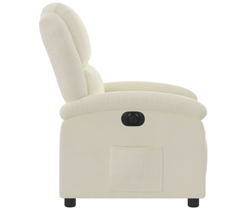 Sillón reclinable eléctrico de terciopelo blanco crema