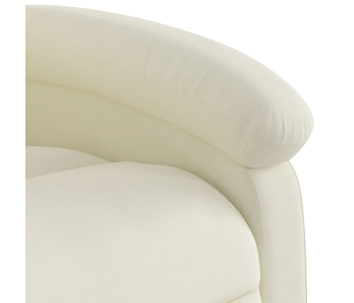 Sillón reclinable eléctrico de terciopelo blanco crema