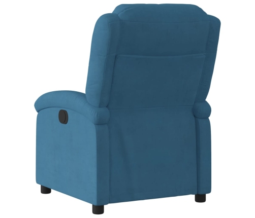 Sillón reclinable eléctrico terciopelo azul