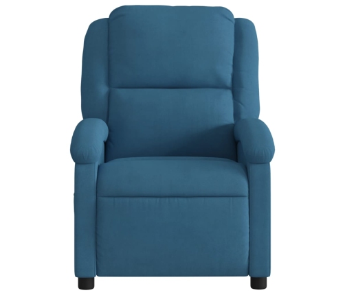 Sillón reclinable eléctrico terciopelo azul