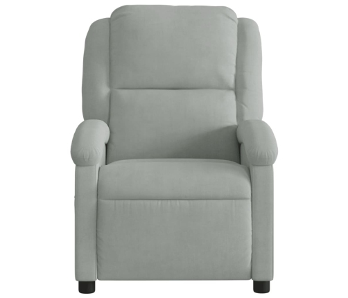 Sillón reclinable de masaje eléctrico terciopelo gris claro