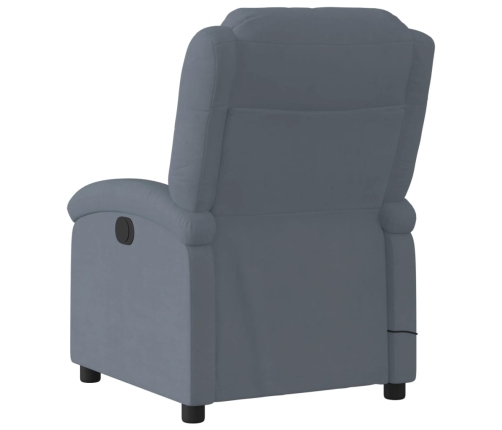 Sillón reclinable de masaje eléctrico terciopelo gris oscuro