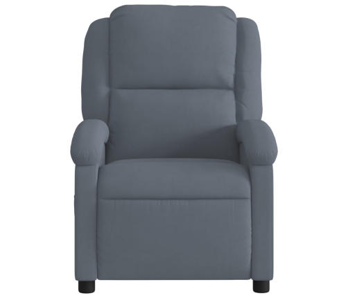 Sillón reclinable de masaje eléctrico terciopelo gris oscuro