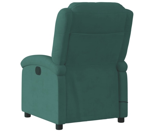 Sillón reclinable de masaje eléctrico terciopelo verde oscuro