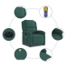 Sillón reclinable de masaje eléctrico terciopelo verde oscuro