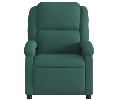 Sillón reclinable de masaje eléctrico terciopelo verde oscuro