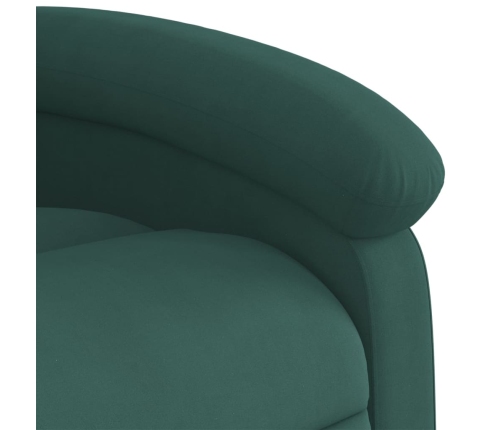 Sillón reclinable de masaje eléctrico terciopelo verde oscuro