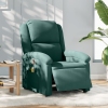 Sillón reclinable de masaje eléctrico terciopelo verde oscuro