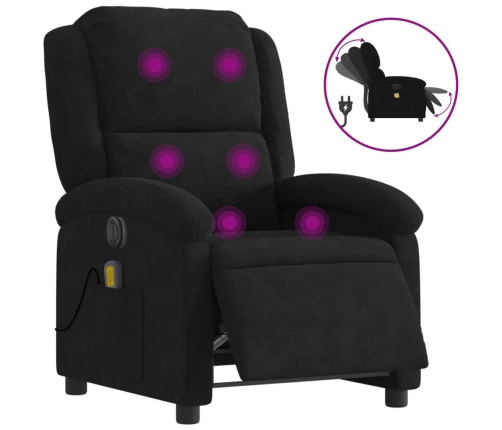 Sillón reclinable de masaje eléctrico terciopelo negro