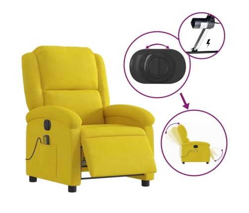 Sillón reclinable de masaje eléctrico terciopelo amarillo