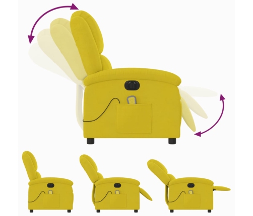 Sillón reclinable de masaje eléctrico terciopelo amarillo