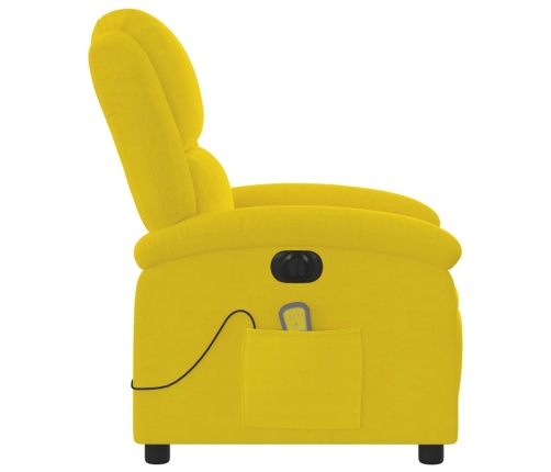 Sillón reclinable de masaje eléctrico terciopelo amarillo