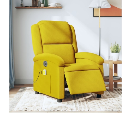 Sillón reclinable de masaje eléctrico terciopelo amarillo