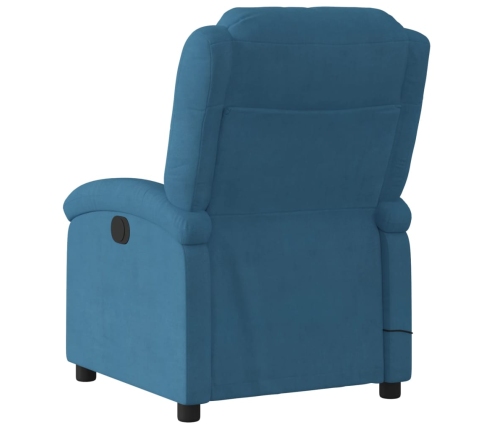 Sillón reclinable de masaje eléctrico terciopelo azul