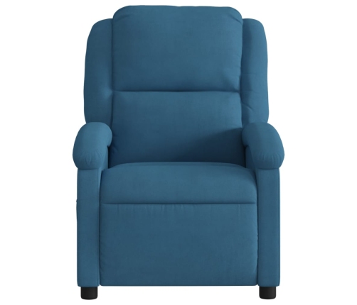 Sillón reclinable de masaje eléctrico terciopelo azul