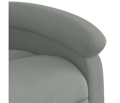 Sillón reclinable elevable terciopelo gris claro