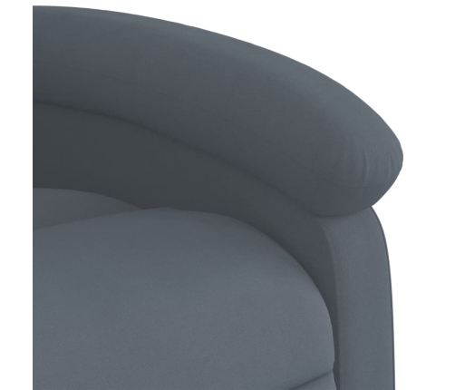 Sillón reclinable elevable terciopelo gris oscuro