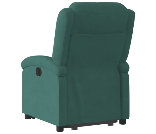 Sillón reclinable elevable terciopelo verde oscuro