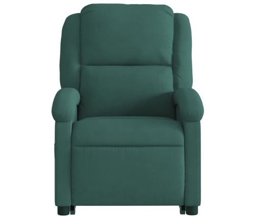 Sillón reclinable elevable terciopelo verde oscuro