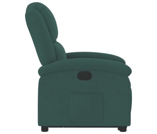 Sillón reclinable elevable terciopelo verde oscuro