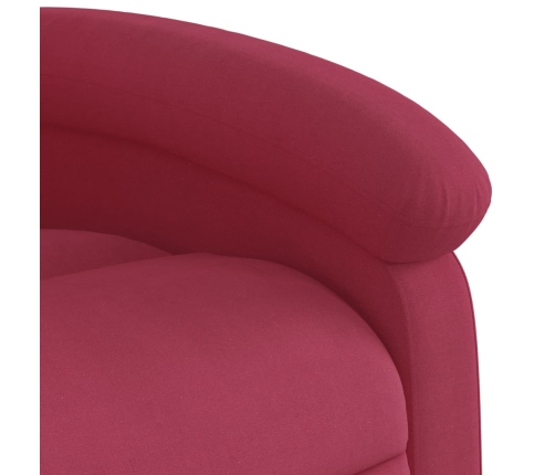 Sillón reclinable elevable terciopelo rojo tinto