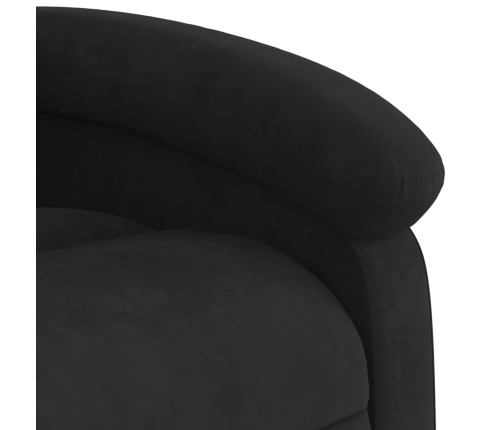 Sillón reclinable elevable terciopelo negro