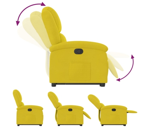 Sillón reclinable elevable terciopelo amarillo