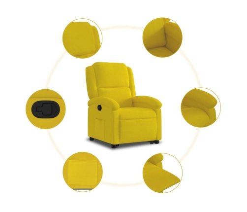 Sillón reclinable elevable terciopelo amarillo