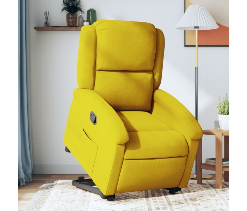 Sillón reclinable elevable terciopelo amarillo