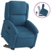 Sillón reclinable elevable de terciopelo azul