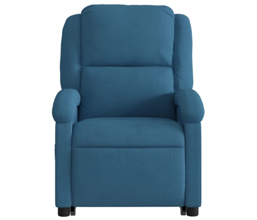 Sillón reclinable elevable de terciopelo azul