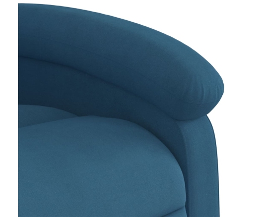 Sillón reclinable elevable de terciopelo azul