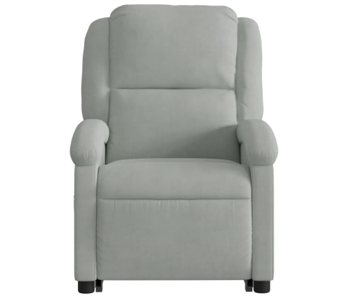 Sillón reclinable de masaje elevable terciopelo gris claro