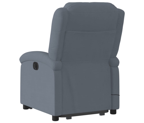 Sillón reclinable de masaje elevable terciopelo gris oscuro