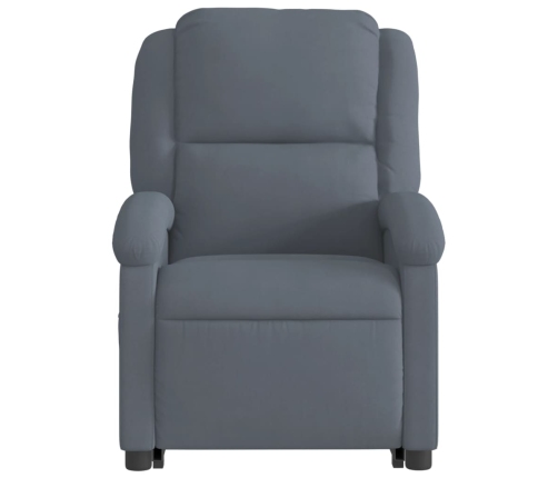 Sillón reclinable de masaje elevable terciopelo gris oscuro