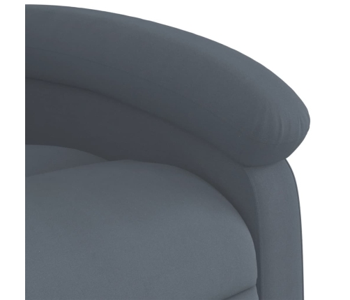 Sillón reclinable de masaje elevable terciopelo gris oscuro