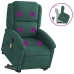 Sillón reclinable de masaje elevable terciopelo verde oscuro